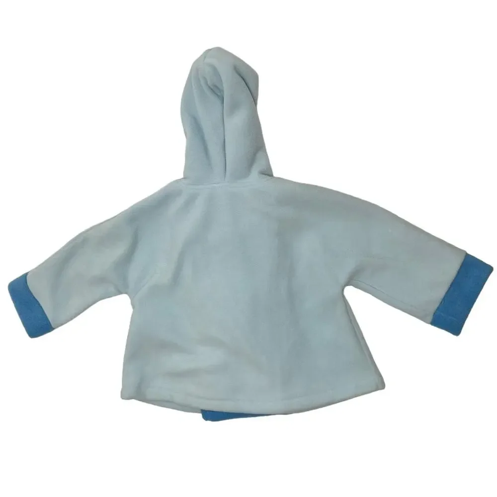 MUDPIE Baby Blue Velcro Fleece Jacket SZ 0-6 Months